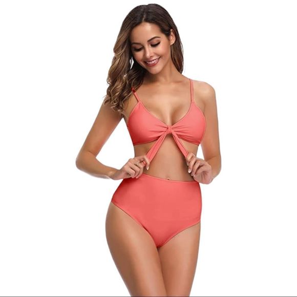 XUNYU High Waisted Bikini Set Swimsuit Push Up Tie Knot Swimwear Two Piece XL - Picture 3 of 9